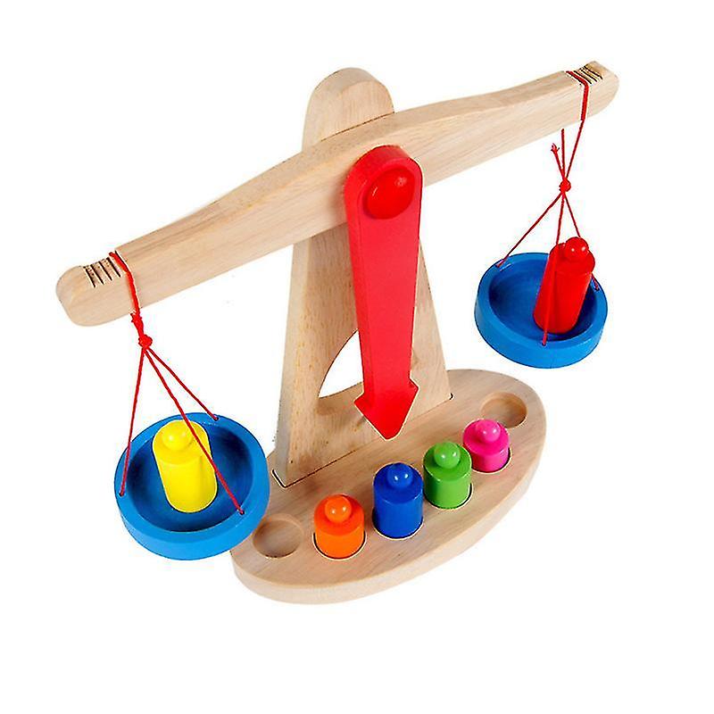 24.5X23cm Wood Color Toy Playsets 1 Set Of Children Balance Scale Toy Children Early Educational Pla