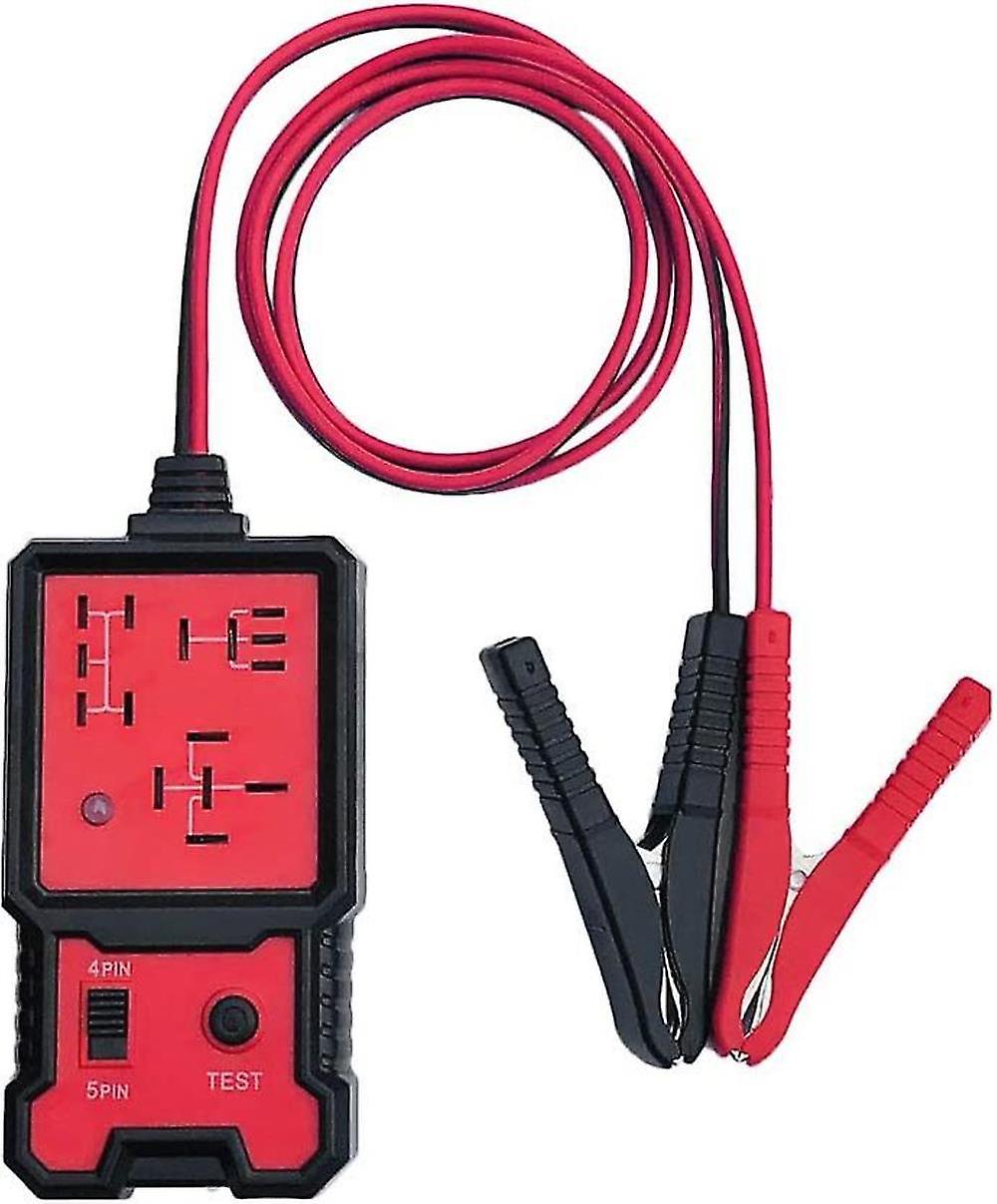 12v Car Battery Checker Electronic Relay Tester With Clips Auto Relay Diagnostic Tool(1pc, Red)