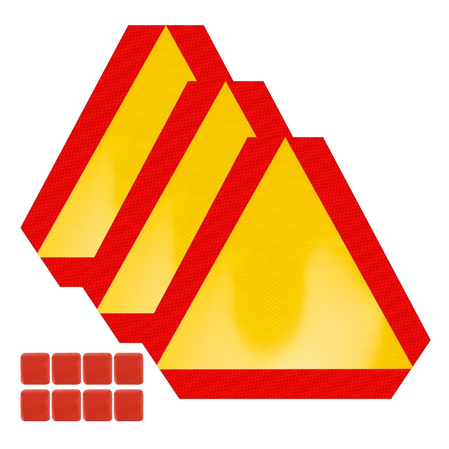 3Pcs Transportation Slow Moving Vehicle Safety with Reflective Triangle Vehicle Reflective Board fo