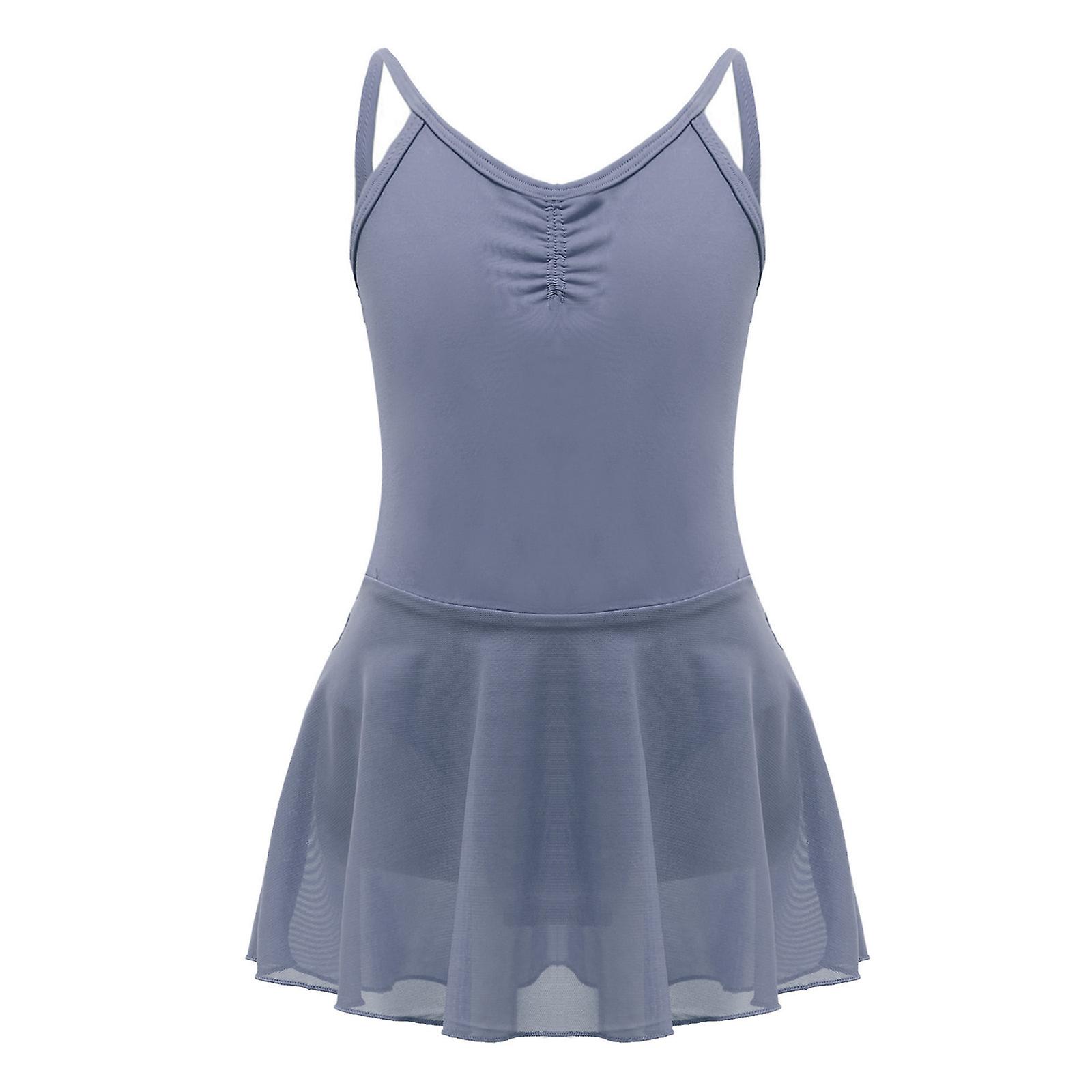 grey ballet dress ZHUASHUM Baby Girl Outfits Kid Ballet Dance Dress Lace Short Sleeve Leotards With Removable Tutu Skirt Cute Girl Clothes Set Grey 7-8 Years