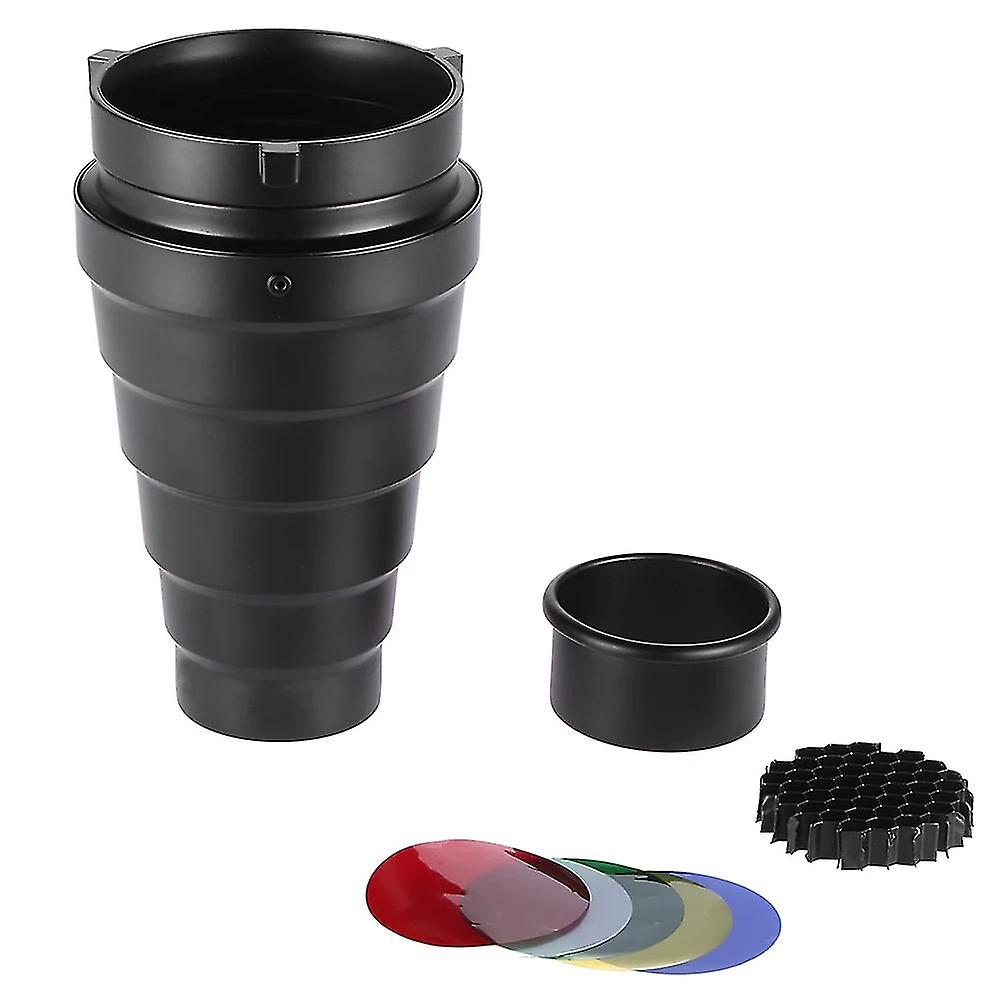 Metal Conical Snoot With Honeycomb Grid 5pcs Color Filter Kit For Bowens Mount Studio Strobe Monolight Photography Flash