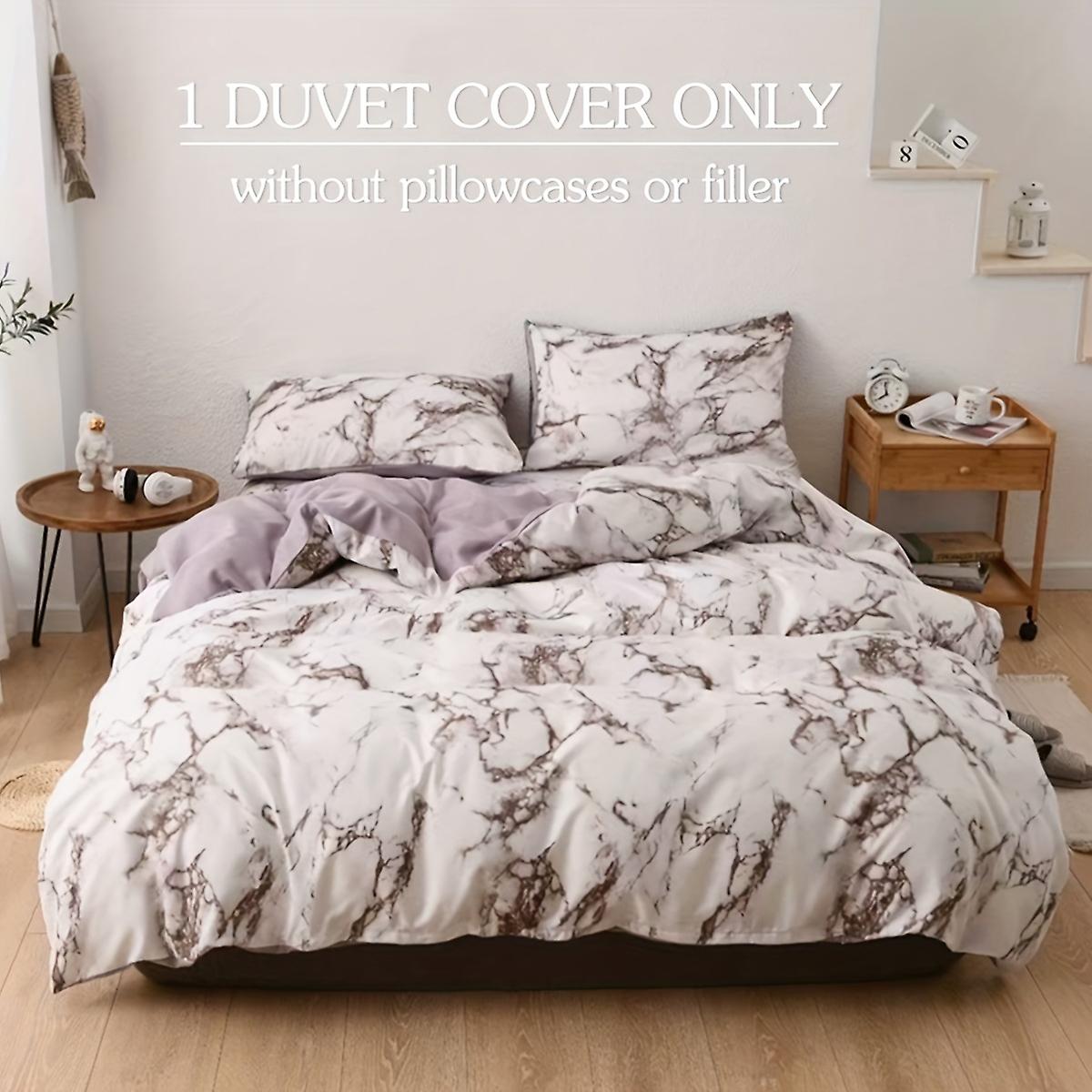 1pc Marble Print Bedding Duvet Cover Washable Microfiber Duvet Cover Skin-friendly Soft And Comfortable Duvet Cover For Bedroom Guest Room (pillowca