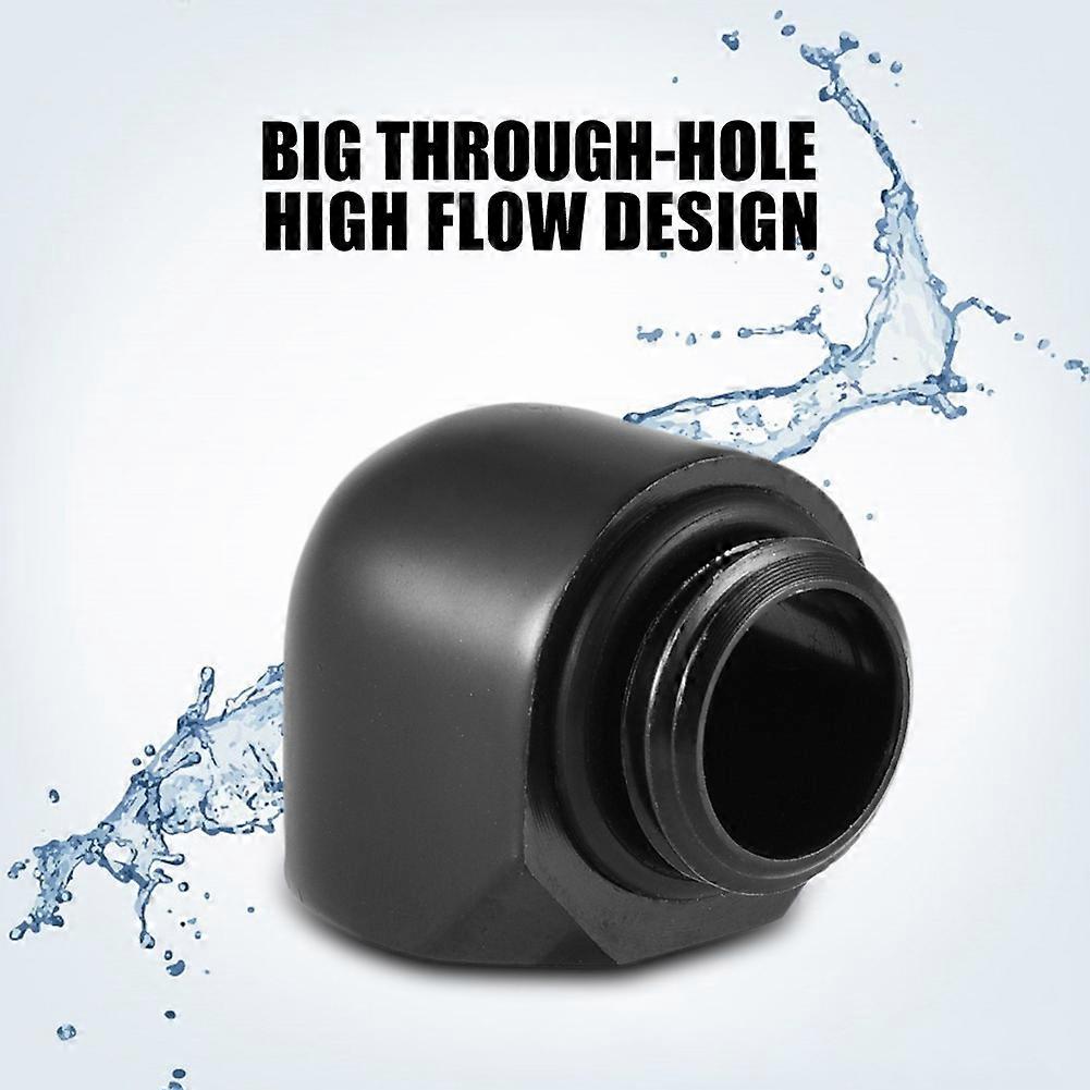2 pcs 90 Degree G1/4 Brass Fitting Adapter Black for Water Cooling