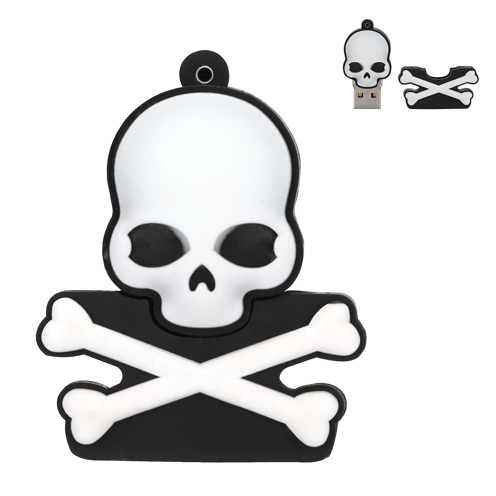 64GB Skull U Disk Flash Drive Mini USB Halloween Gift Compact Novelty Storage Device