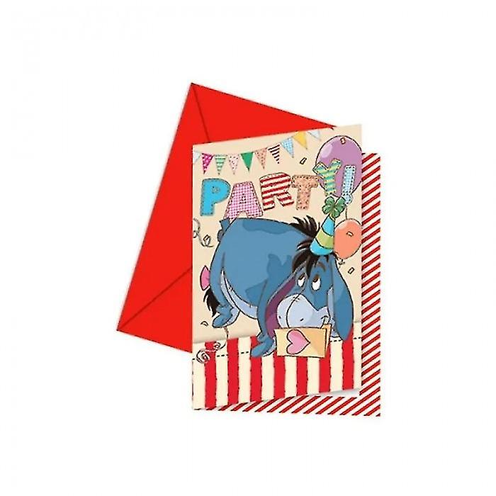 Winnie the Pooh Alphabet Eeyore Invitations (Pack of 6)