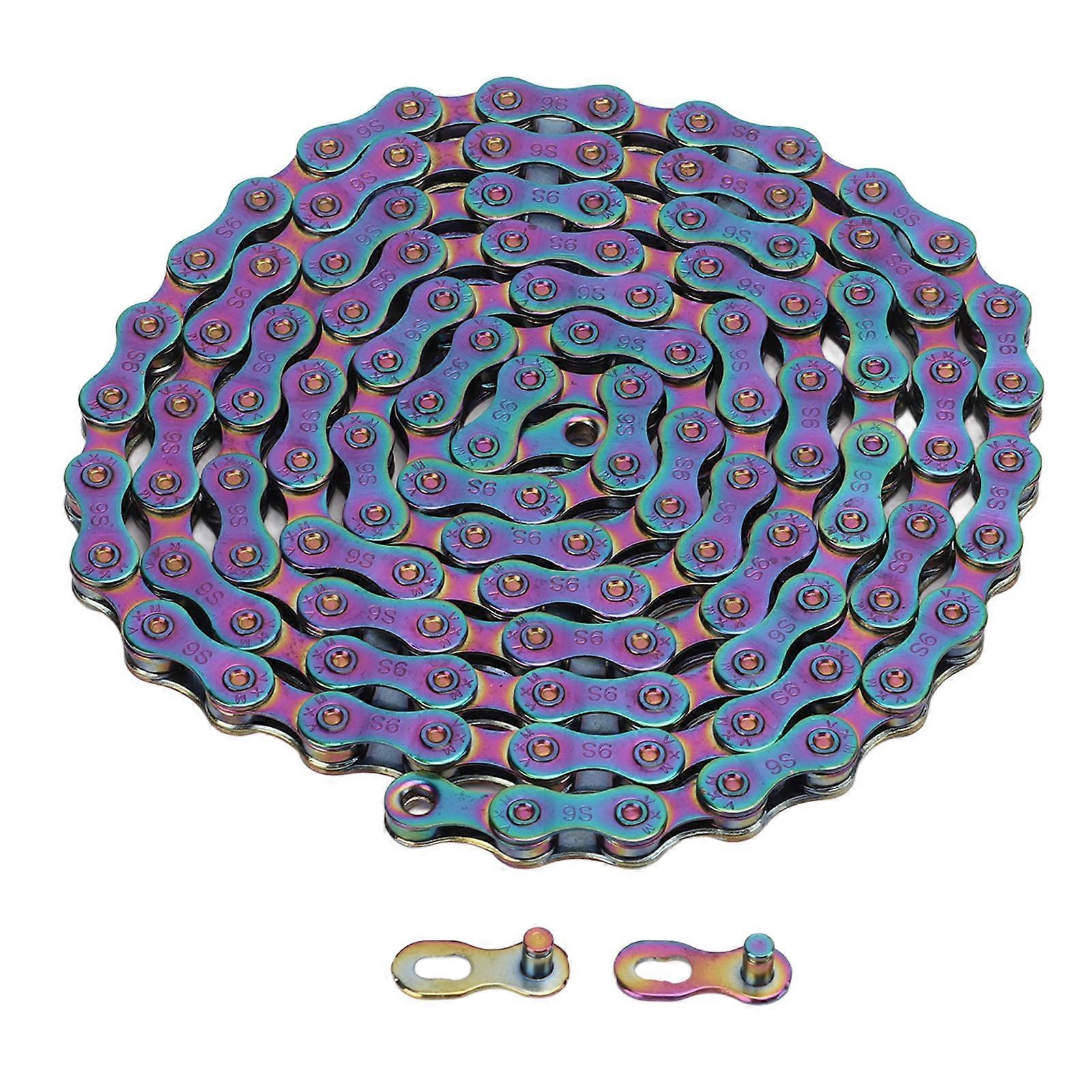 9 Speed Carbon Steel Bicycle Chain Colorful Shift Sensitive Heat Treatment Mountain Bike Chain