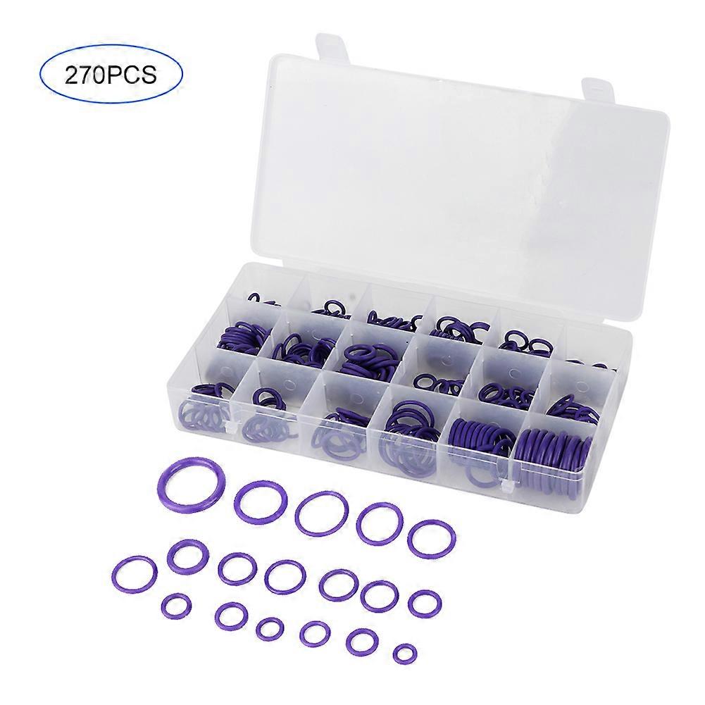 270 Pcs Car Air Conditioner O-Ring Seal Kit C System Automotive Vehicle Accessory