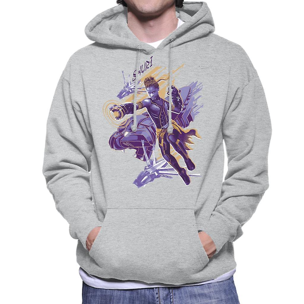 Maravilhe-se moletom com capuz pantera negra Shuri Vibranium Gauntlet ataque MASC