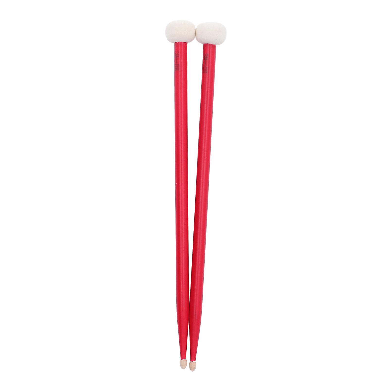 2Pcs Drum Mallet Felt Head Wooden Handle Non Slip Instrument Accessory Set Kit for Playing