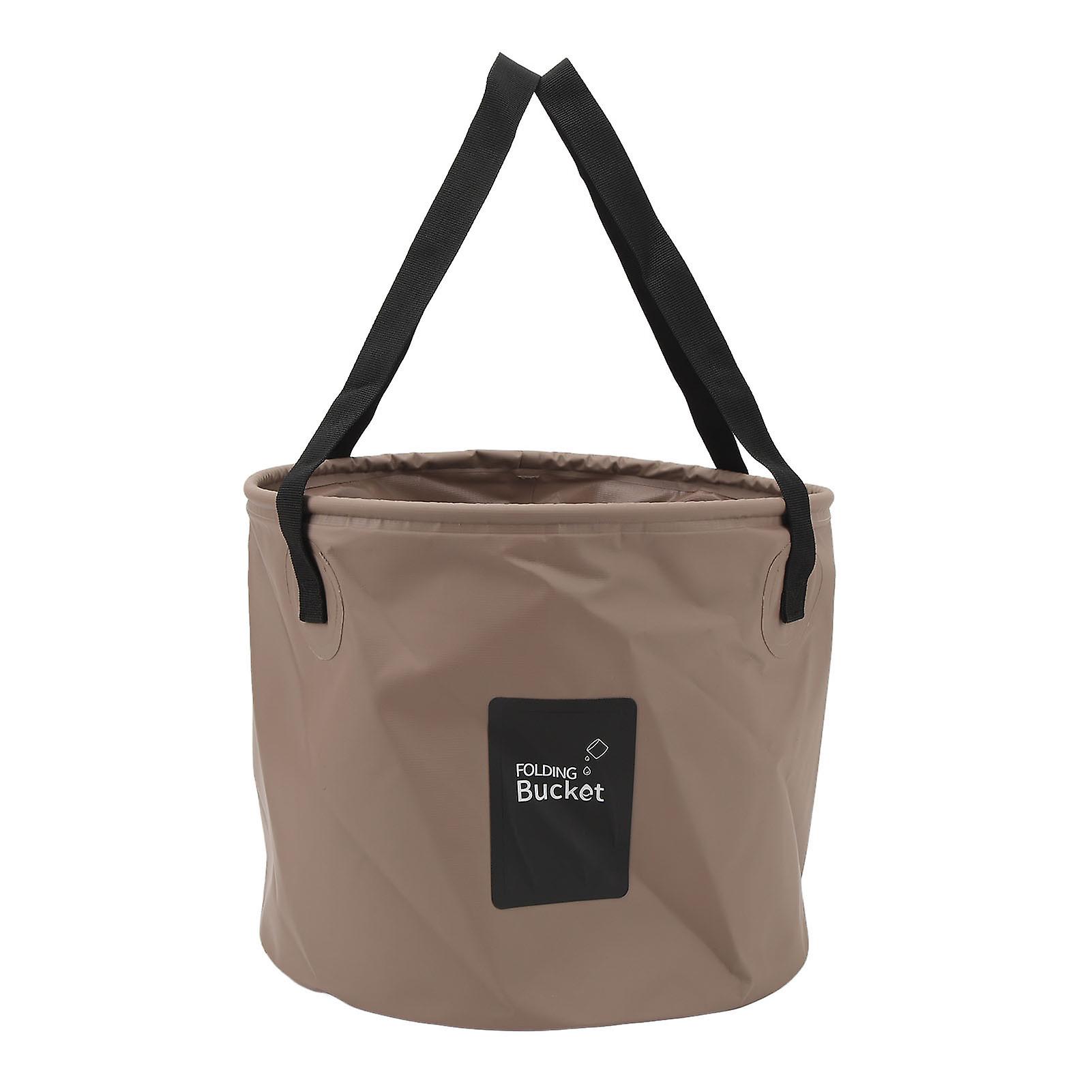 Folding Camping Bucket,20L Portable Camping Bucket PVC Folding Water Bucket High Capacity Collapsible Container for Outdoor Activities(Brown)