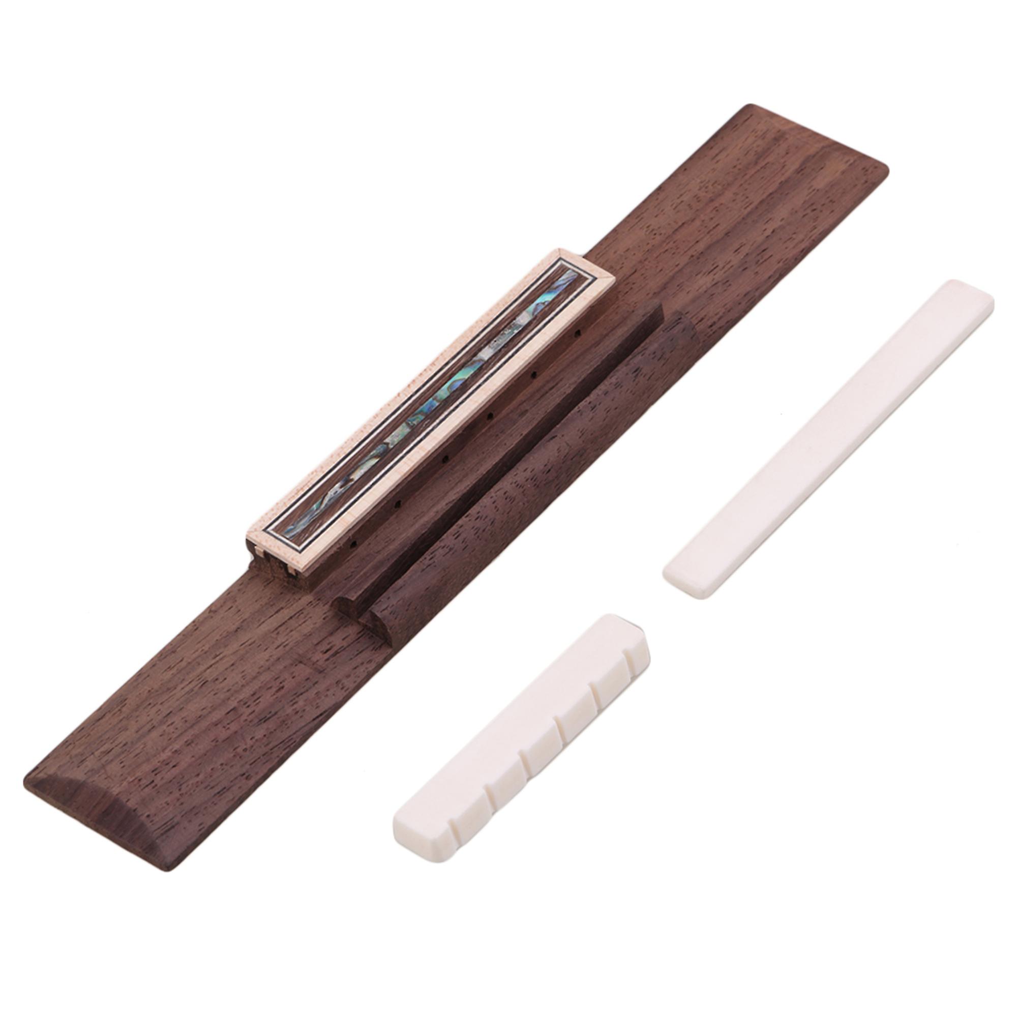 Mahogany Classical Guitar Bridge with Guitar Nut & Cattle Bone Saddle