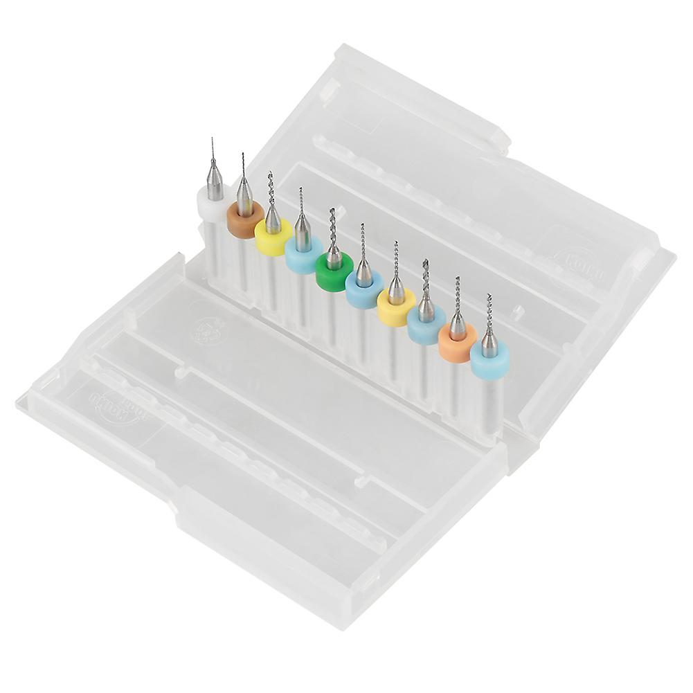 10Pcs 0.3-1.2mm Tungsten Carbide Micro Drill Bits Set Tool compatible with PCB Print Circuit Board S278F