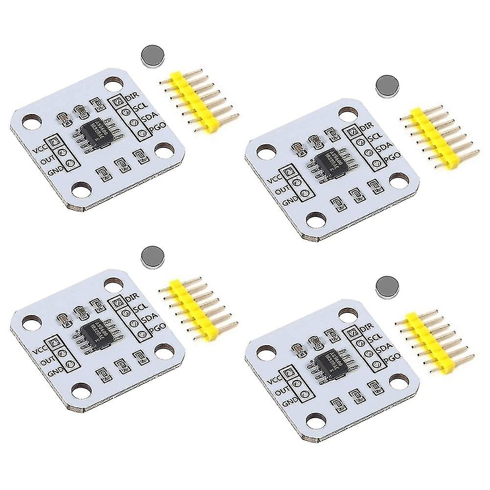 4pcs As5600 Magnetic Encoder Magnetic Induction Angle Measurement Sensor Module 12bit High Precisio