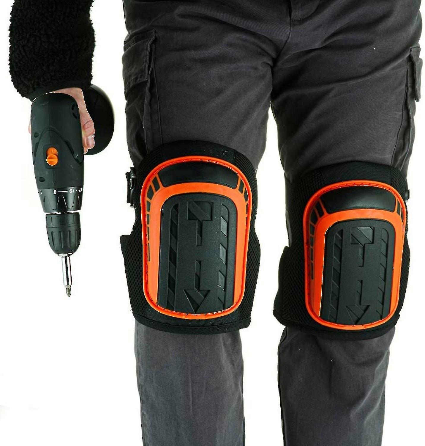 Professional knee brace with comfortable gel pads and adjustable straps for work gardening floor cle