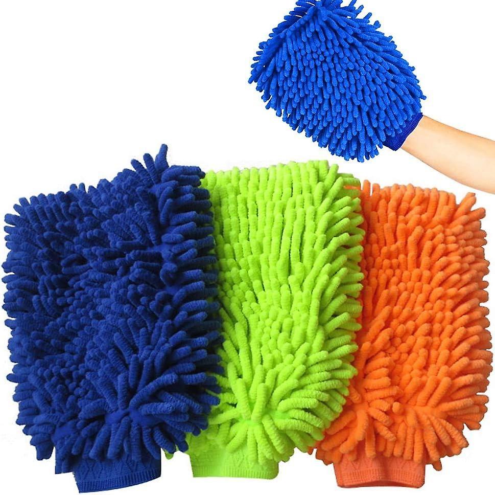 3 pieces wash glove for kitchen car cleaning