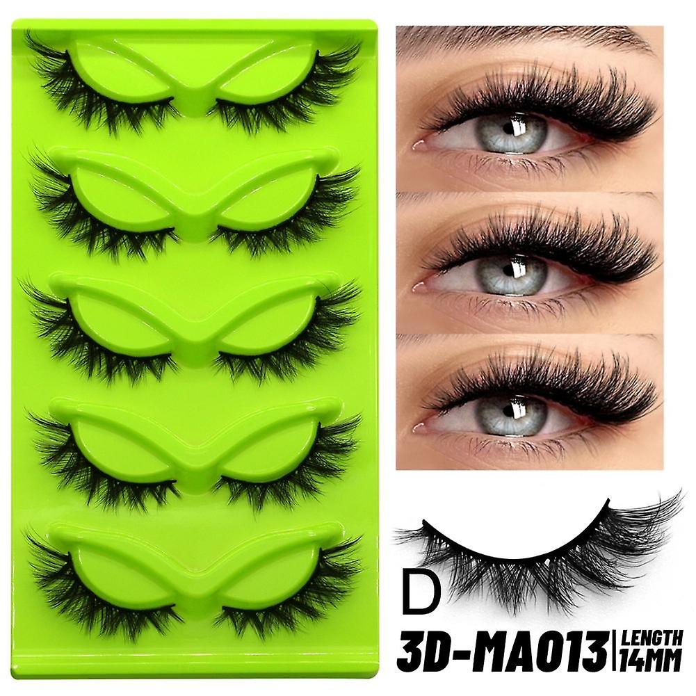 Green False Eyelashes Thick Curled Artificial Eyelashes