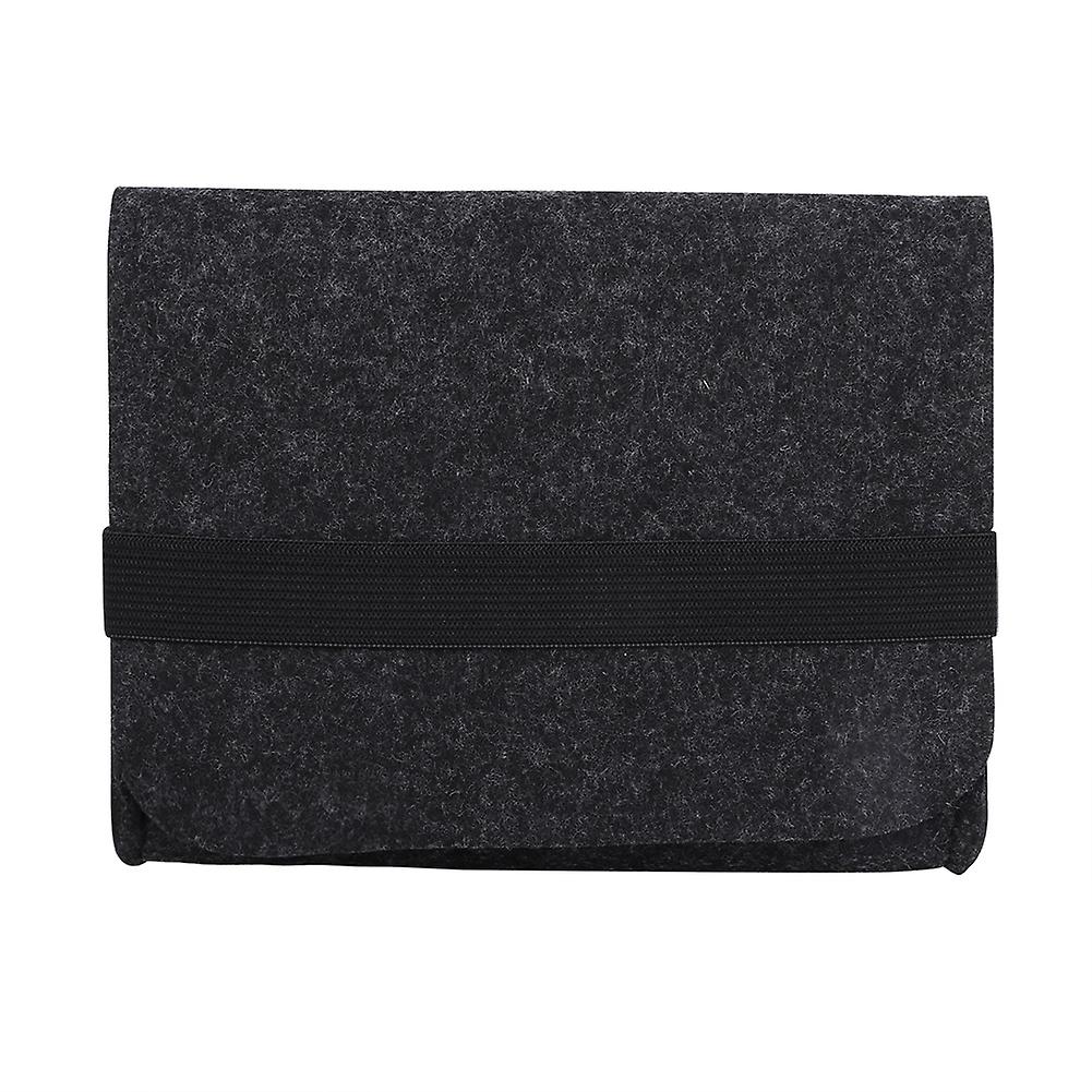Portable Wool Felt Multi-function Case Office Supplies Organizer Bag (Dark Grey)