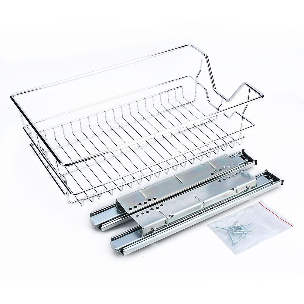 Kitchen Sliding Cabinet Organizer Pull Out Chrome Wire Storage Basket Drawer Kitchen Cabinets