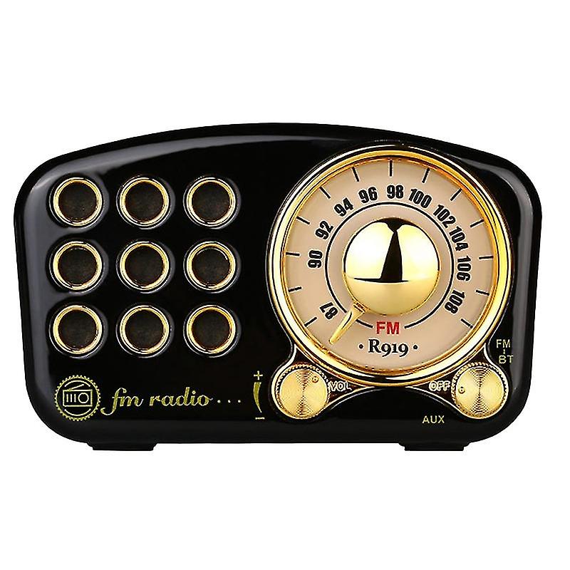 R919 Retro Radio Bluetooth Speaker, FM Radio with Old Fashioned Classic Style, Bluetooth, TF Card Sl