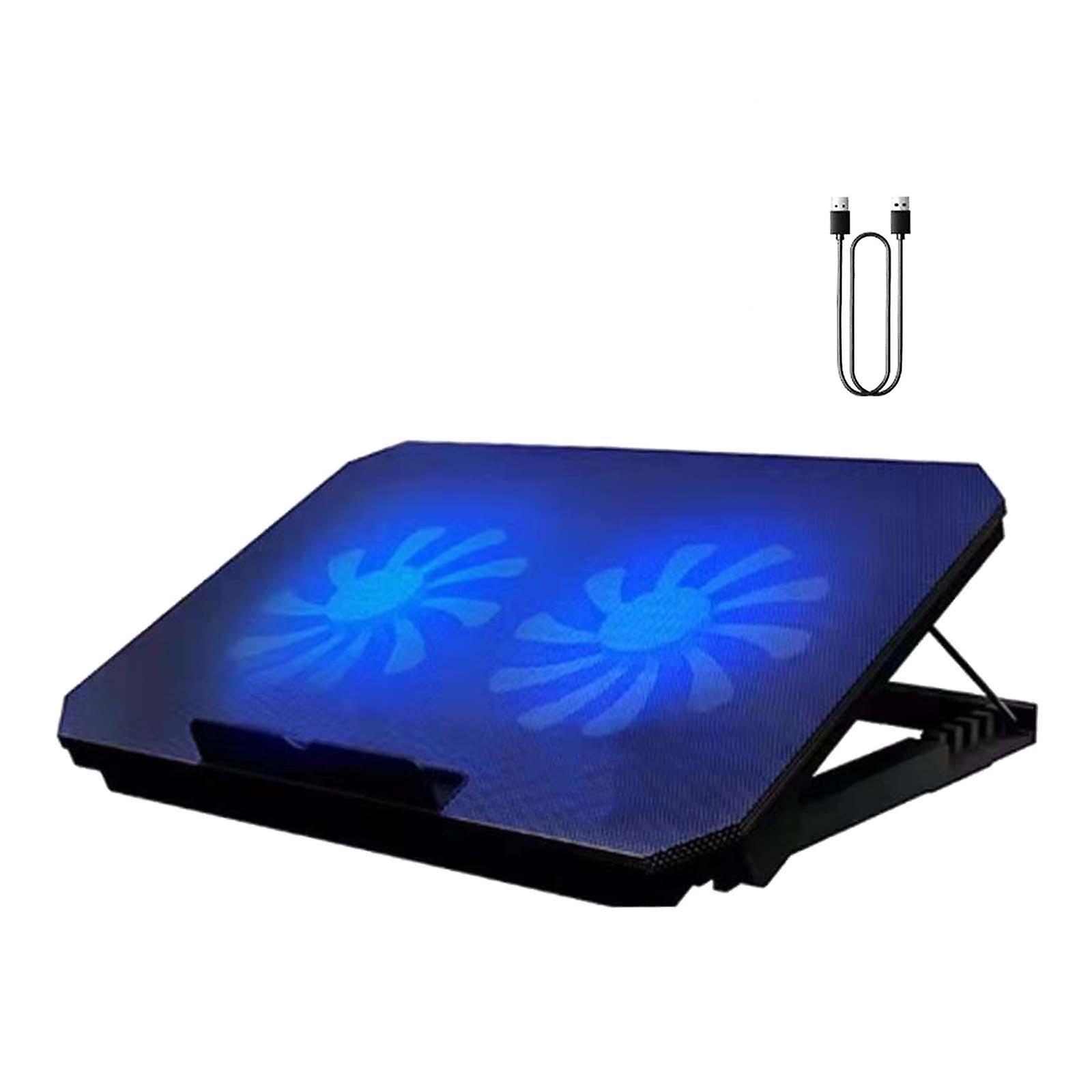 حامل تبريد مروحة تبريد للكمبيوتر المحمول مقاس 12-15.6 بوصة 2 منافذ USB أسود