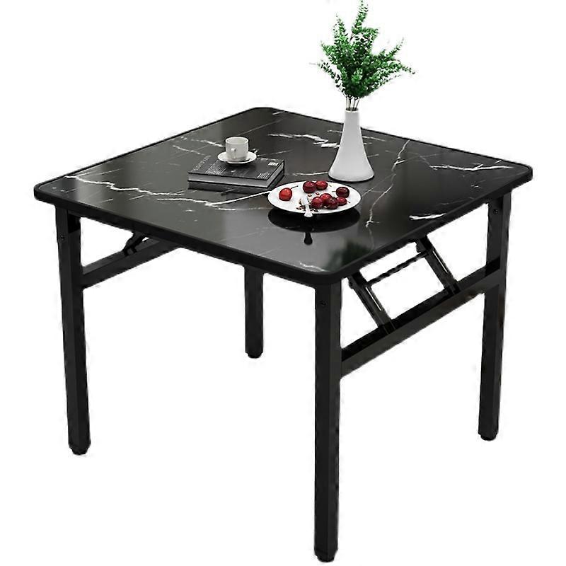 Square 60cm Folding Coffee Table with Marble Effect Top