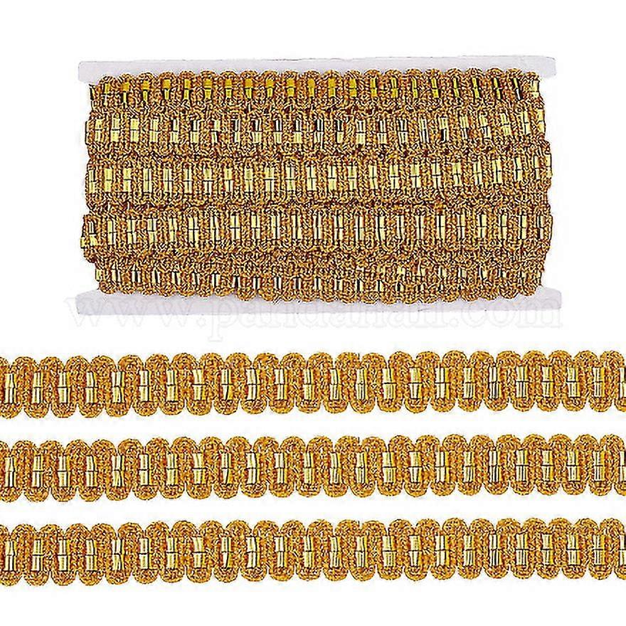 Metallic Polyester Ribbon Wave Pattern Gold 3/4 inch(20mm) 15 yards/card