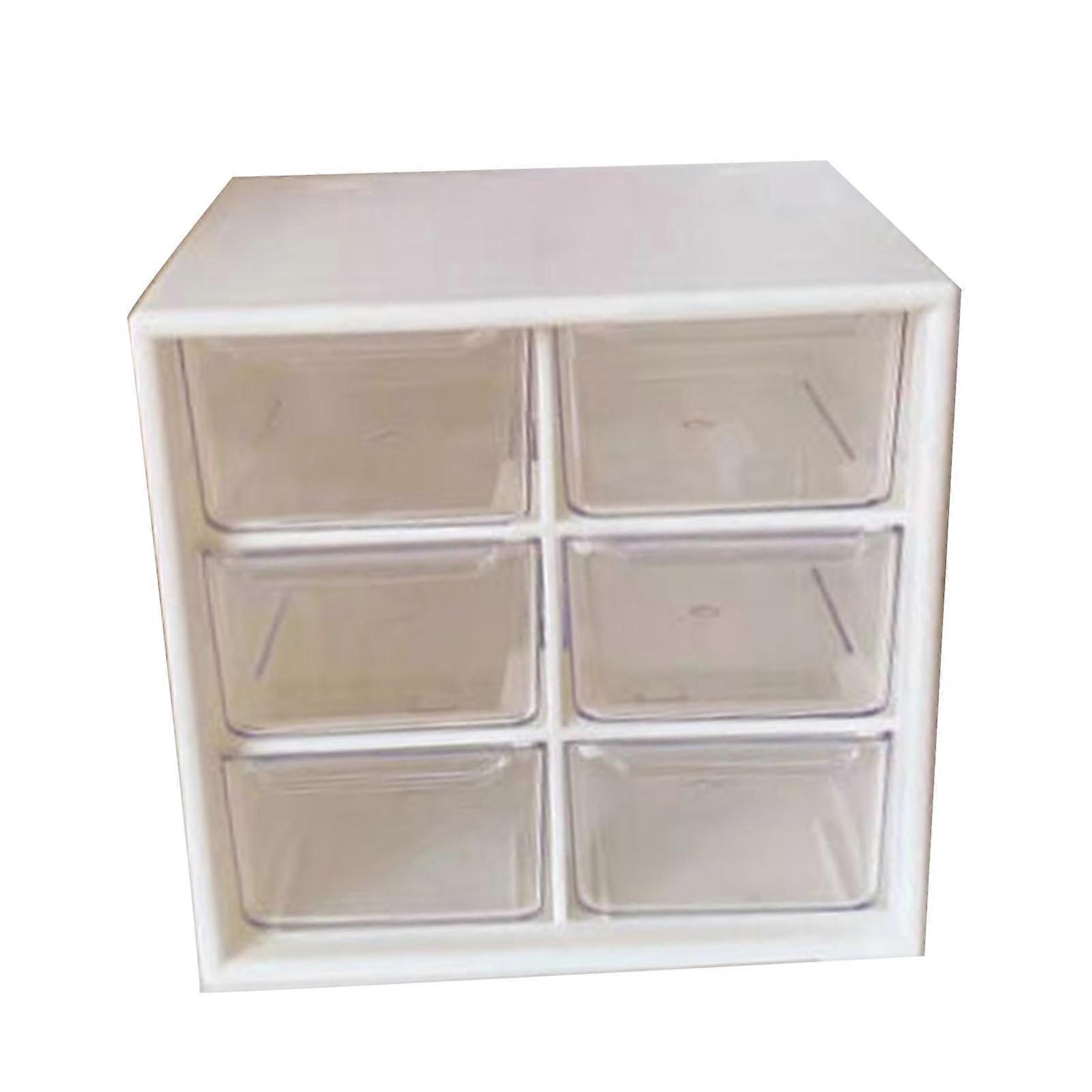Desk Drawer Organizer Box 6 Drawer Multi Functional Cosmetic Storage Organizer Case