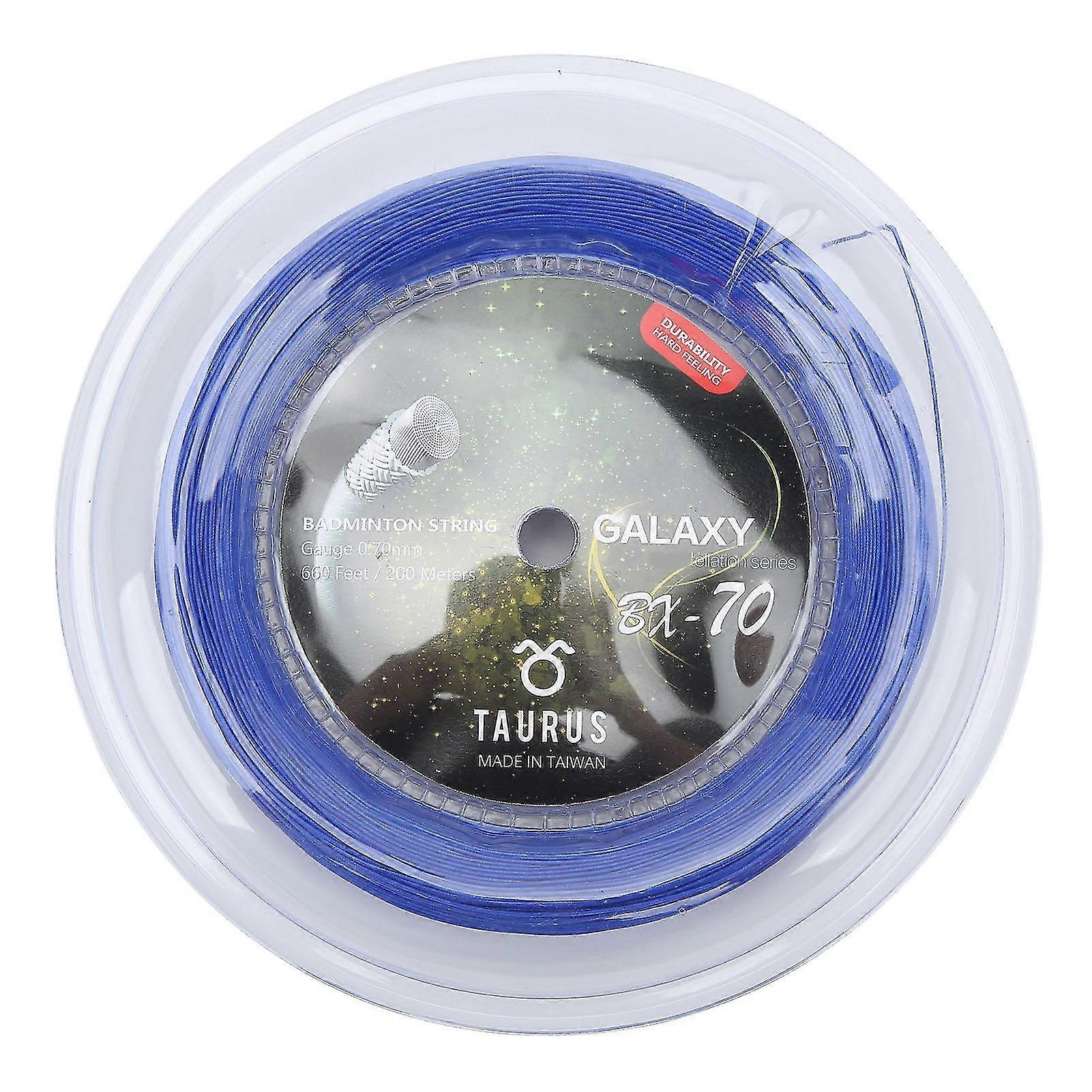 POWERTI BX70 Badminton Racquet String - High Elastic Nylon, 0.7mm, 200m Reel (Blue)