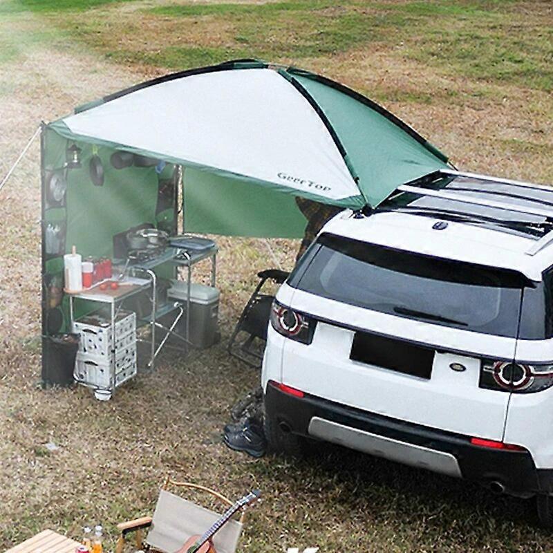 New car rear canopy outdoor camping aluminum pole awning large space awning sunscreen and rainproof camping canopy screen UNKU64415