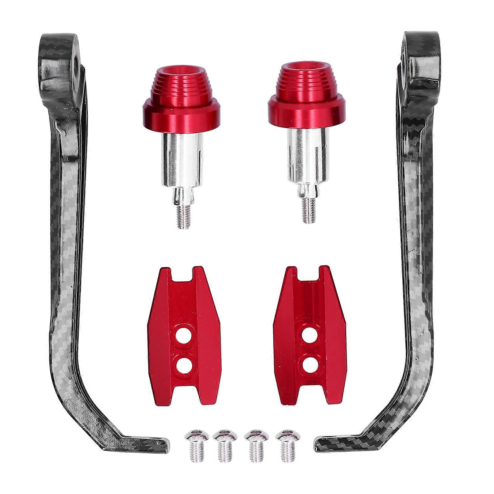 Motorcycle Handlebar Guard Carbon Fiber Style Aluminium Alloy Universal 22mm/0.87inRed E2U012