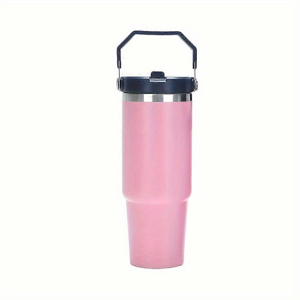 Large Capacity Drinking Cup With Handle, Car Insulation Cup, 304 Stainless Steel Water Bottle, Portable For Outdoor Camping Travel