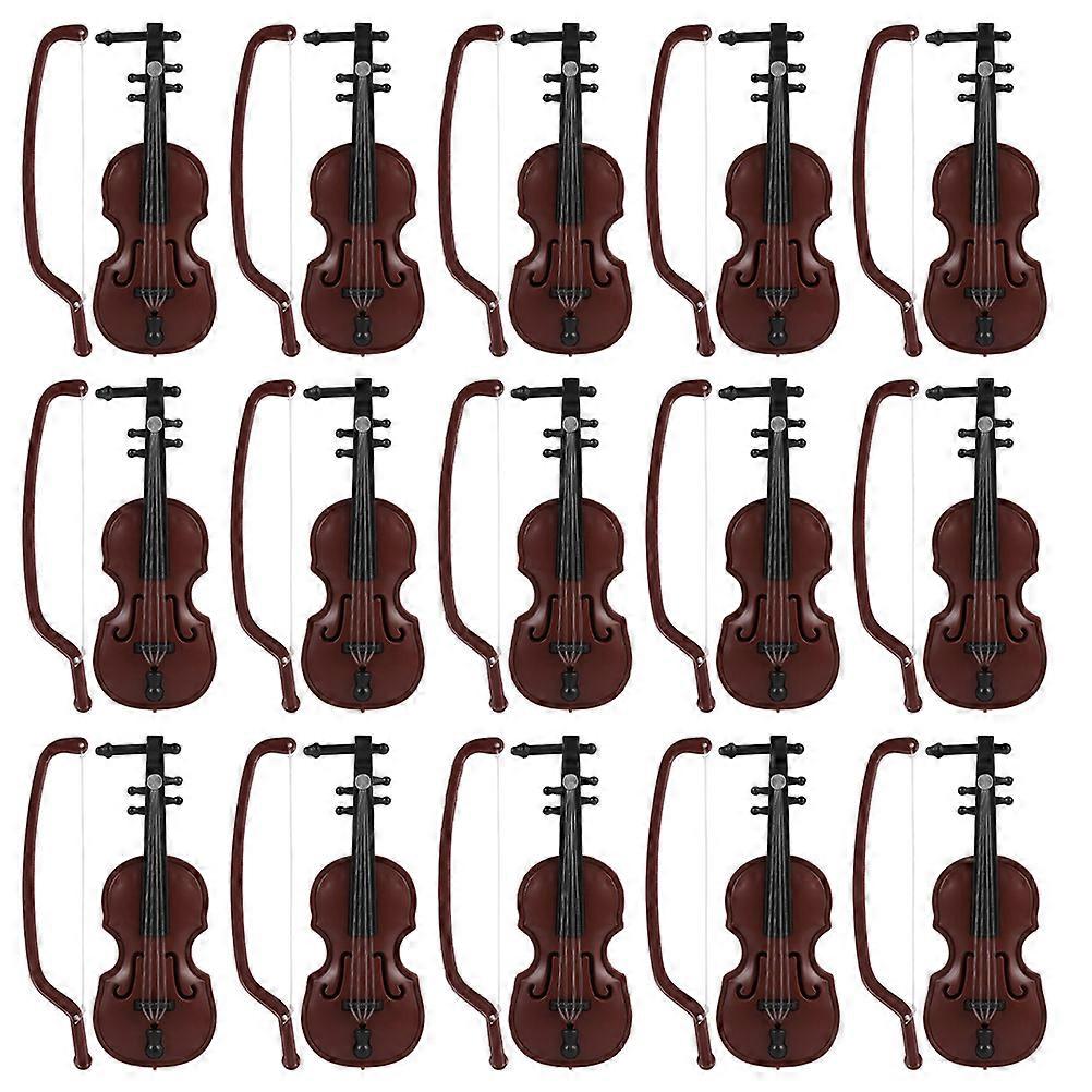 15 Sets Tabletop Accessories Minature Things Violin Photo Prop Decorative Ornaments Tiny Violin