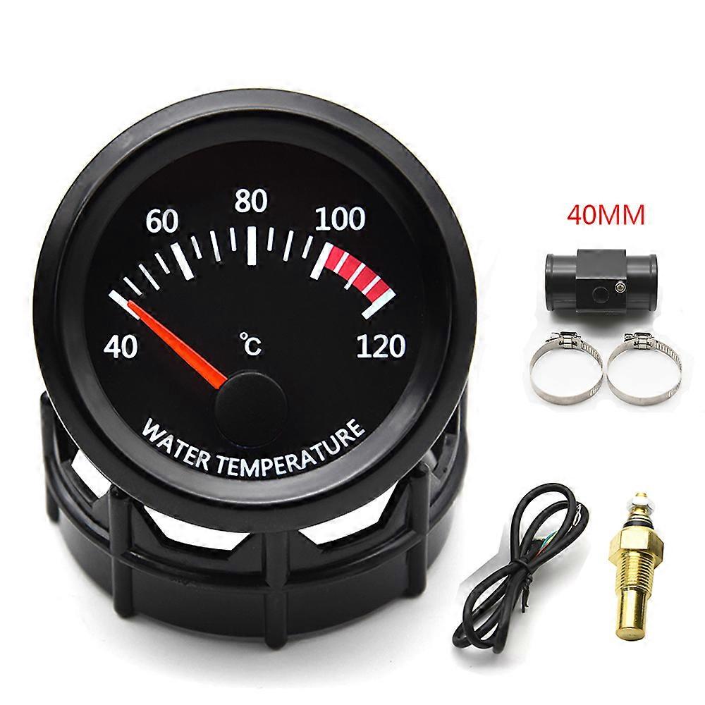 52mm Water Temperature Gauge With Water Temp Joint Pipe Sensor Adapter 1/8npt 28-40mm For Car 40~120 Celsius Water Temp Gauge