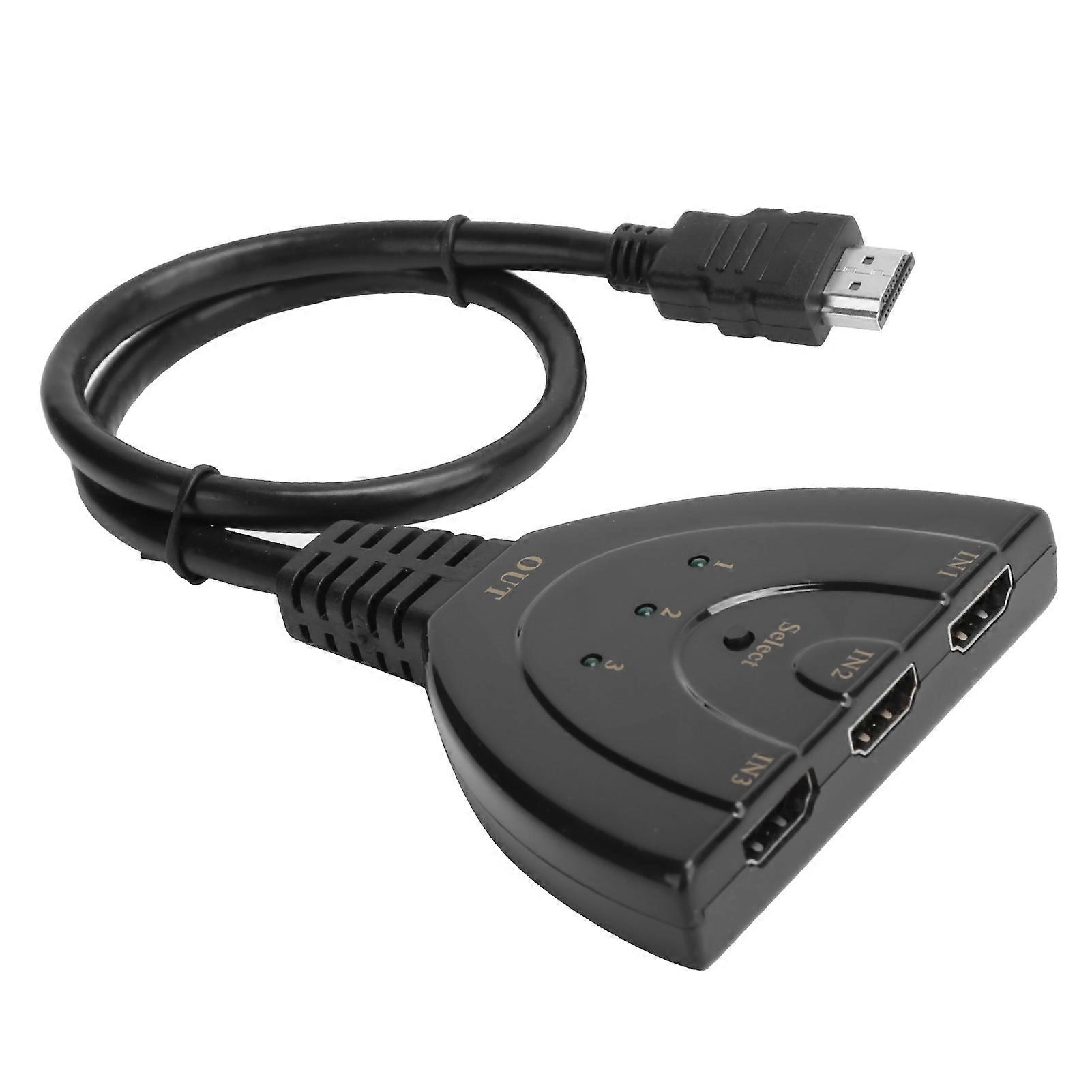 3 Input 1 Output Hd Multimedia Interface Converter 4k Switch Hub Box Splitter With Cable