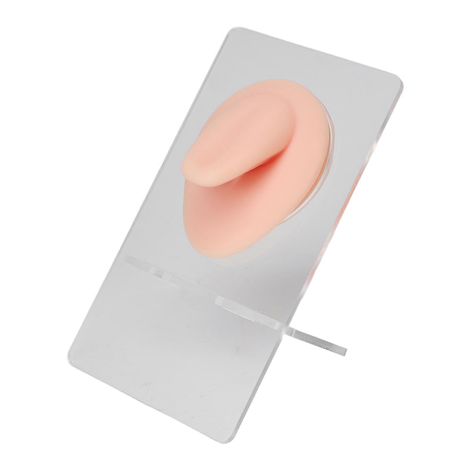 Soft Silicone Tongue Model Professional 3d Simulated Tongue Model With Stand For Piercing Practice Light Skin Color