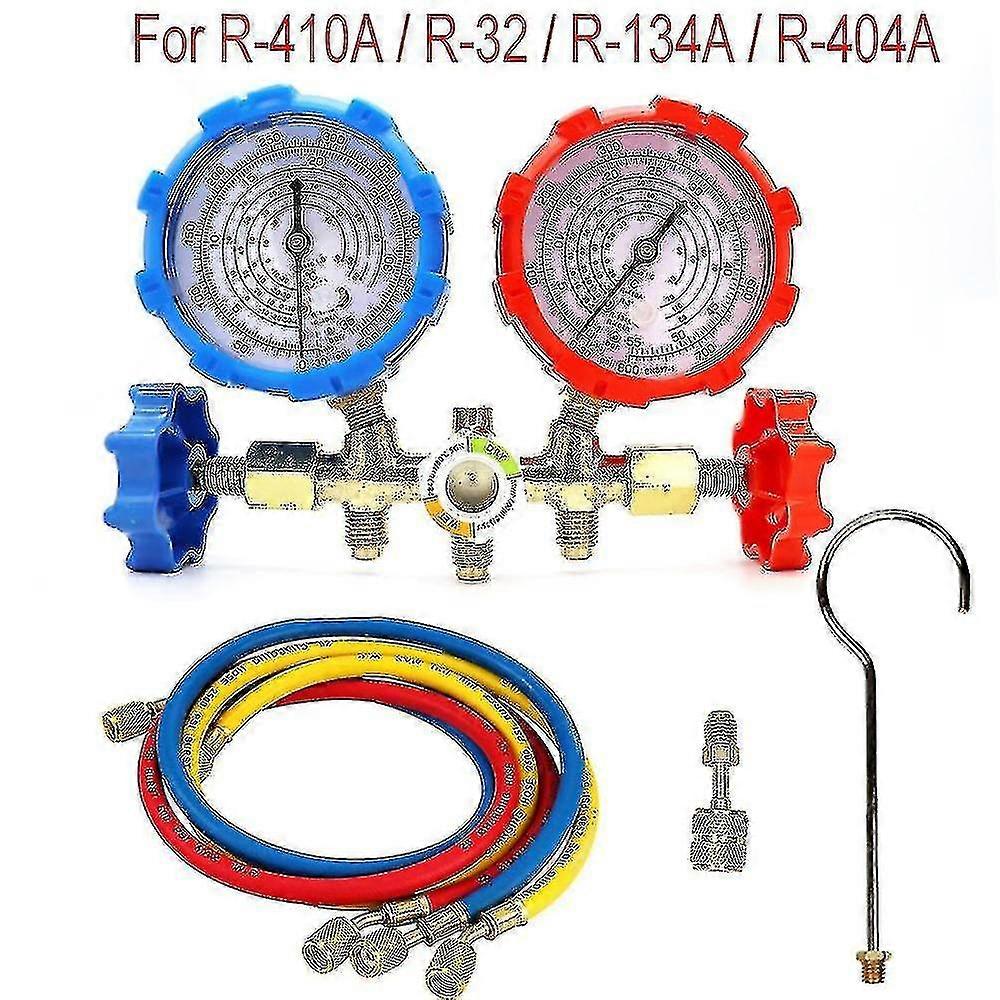 Air Condition AC Diagnostic Manifold Gauge Pressure Gauge Set Refrigerant Air Conditioning Tools With Hoses Hook