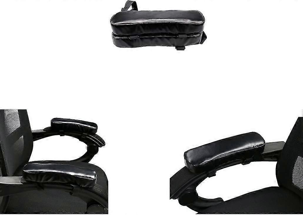 2pcs Pu Armrest Pads Elbow Support Pillow Memory Foam Armrest(black)
