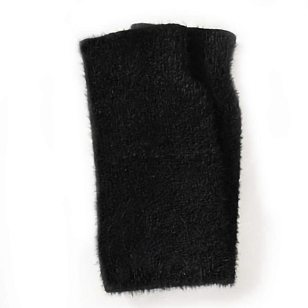 Women's warm knit open-fingered wool lined winter gloves