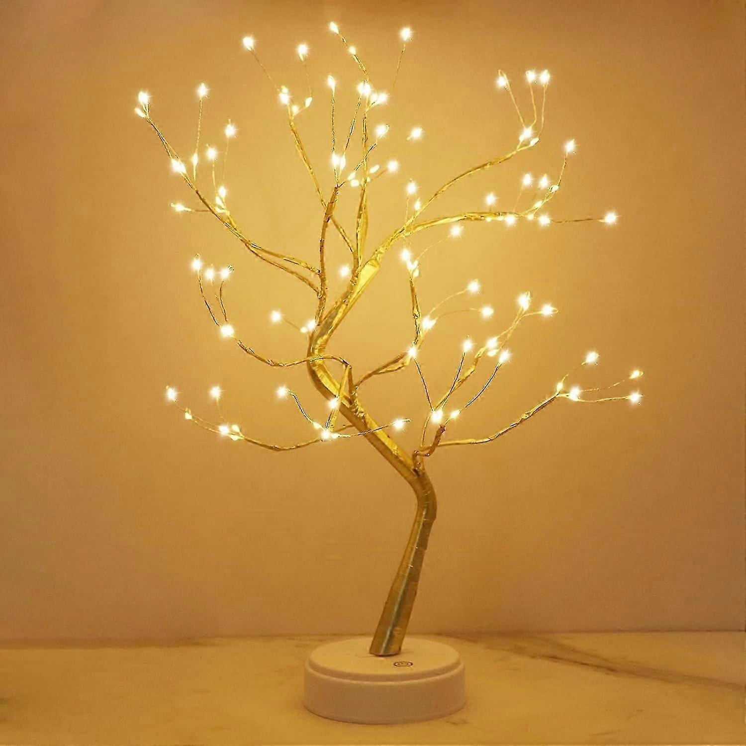 LED Light Tree, 36/108 LED Beads Night Lights, DIY Adjustable Branches Copper Wire Design Tree for W