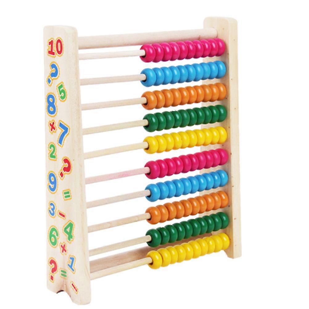 10stalls Wooden Math Toys Chinese Abacus Colorful Counting Beads Calculation Frame Children Early Education Computing Frame