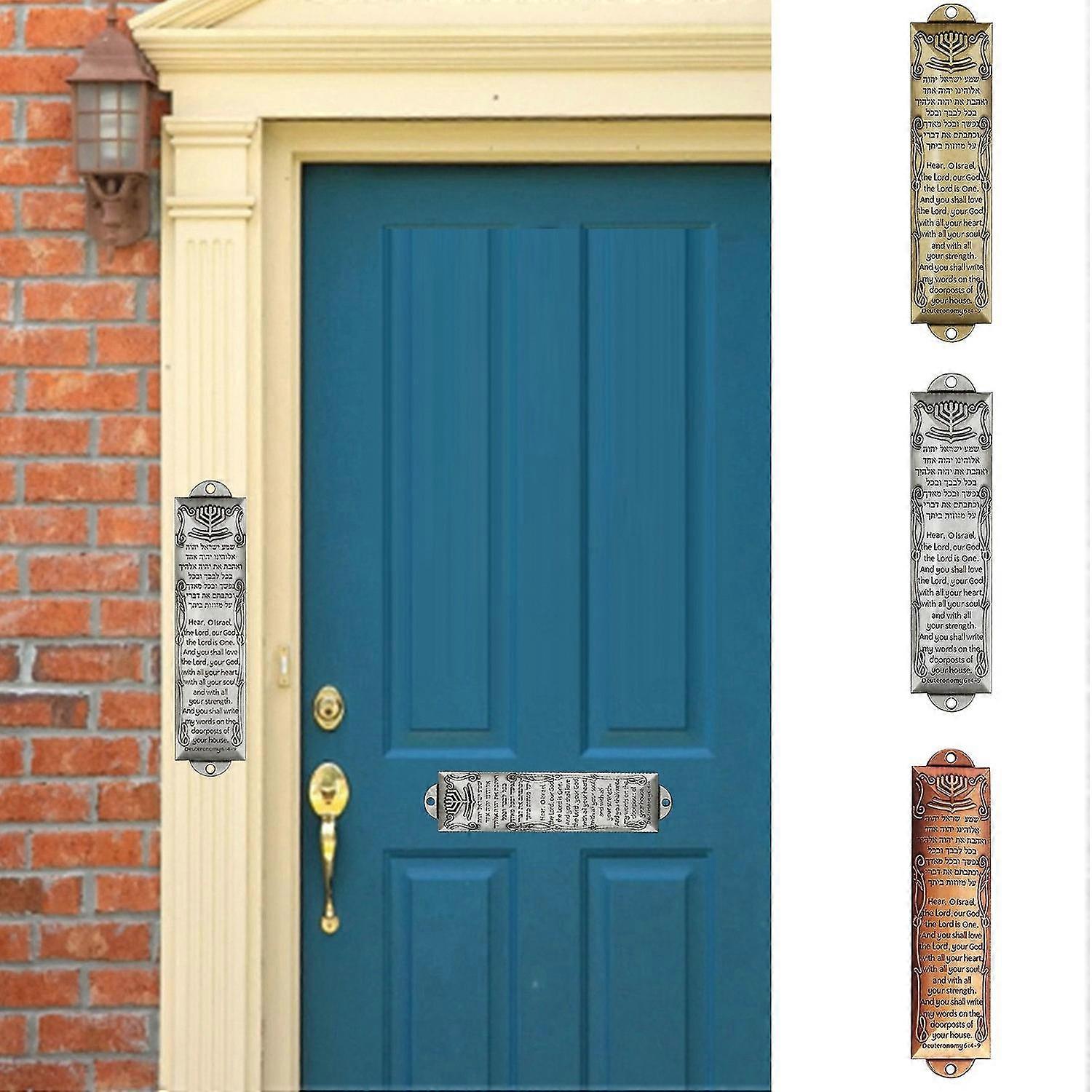 باب Mezuzah الصدأ مقاومة للتآكل المعادن اليهودية Mezuza لوحة باب نافذة الديكور Blessin