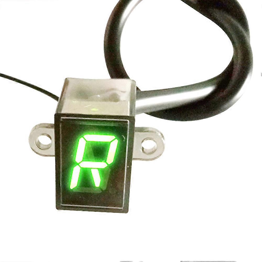 Waterproof LED Motorcycle Gear Indicator For Honda - Plug & Play Digital Display With Holder Bracket (Green)