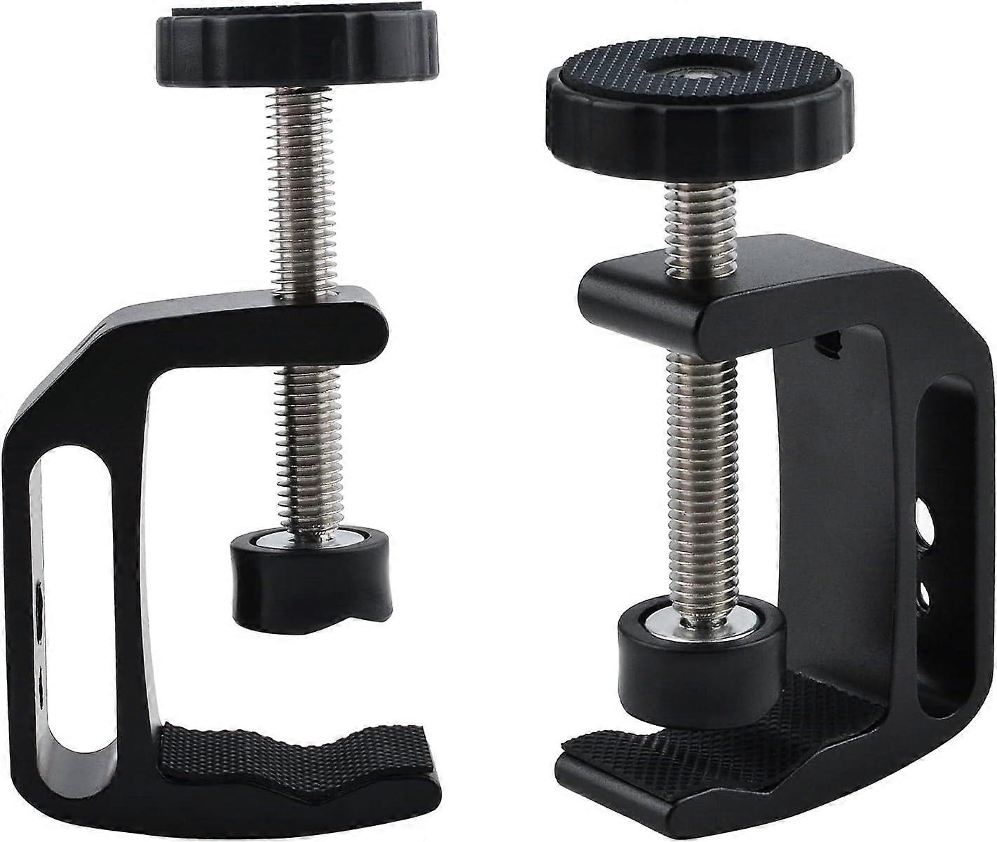 Universal C-Clamp, 2PCS Aluminum Alloy Universal C Table Desk Clamp with 1/4 and 3/8 Thread Hole