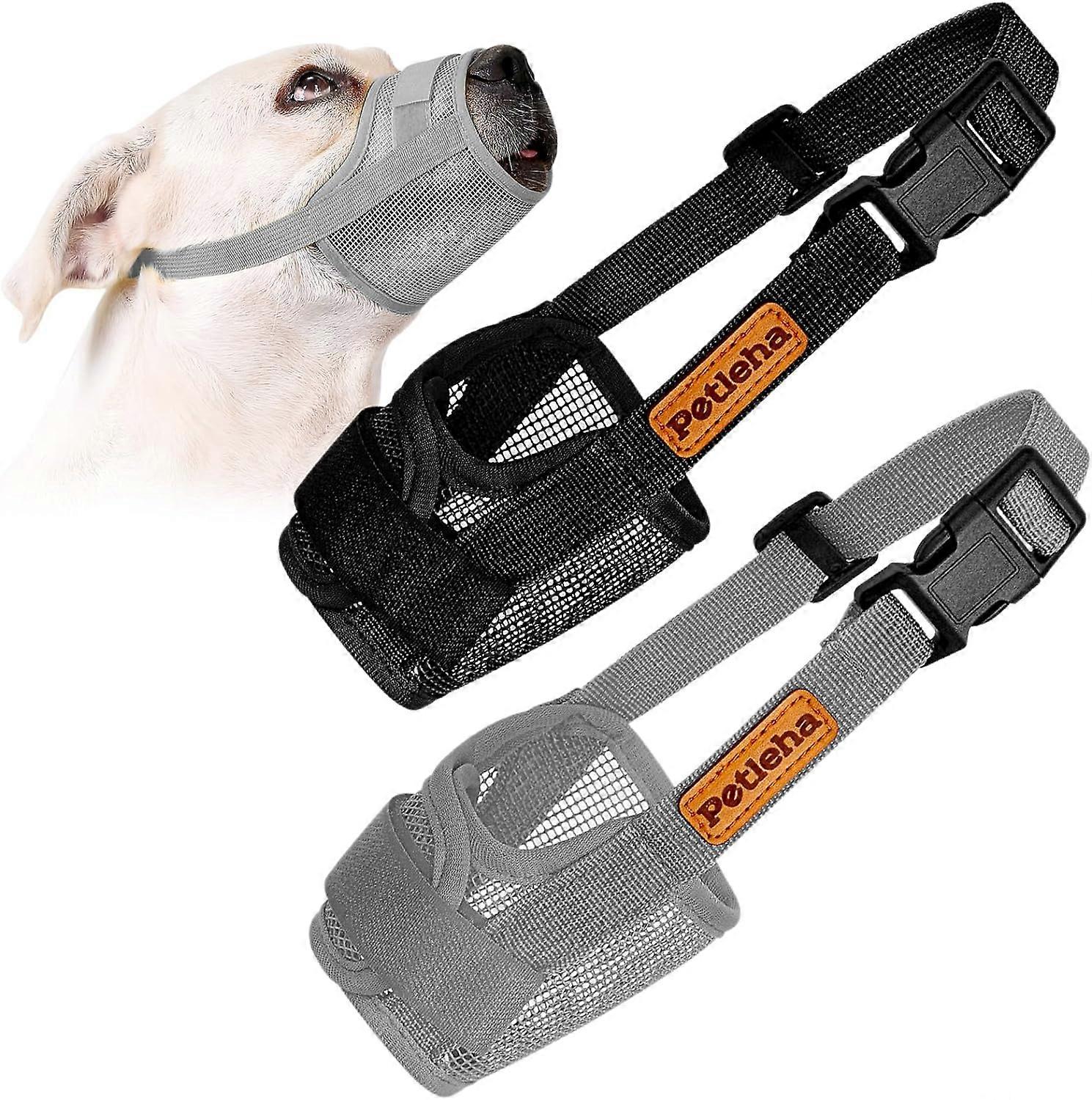 2pcs Dog Muzzle, Soft Mesh Dog Muzzle, Soft Training Muzzle for Large Medium Small Dogs, Mesh Muzzle for Dogs with Over-Head Strap