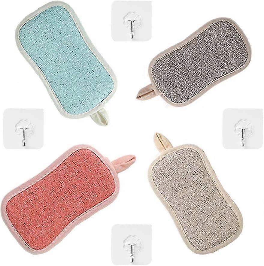 Washable Dishwashing Sponge Antibacterial Microfiber Scrub Sponge