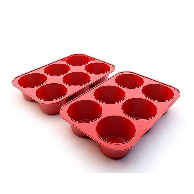 Texas Muffin Pans and Cupcake Maker, 6 Cup Large, Set of 2, Professional Use