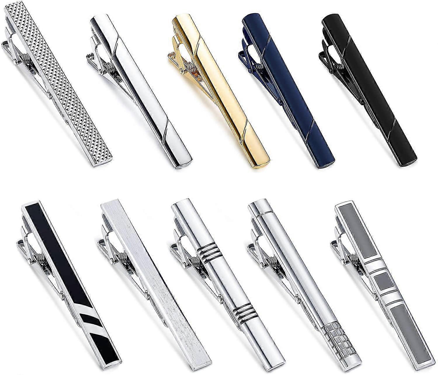 sunrain tie clips set compatible with men tie bar clip black silver-tone gold-tone compatible with wedding business with g