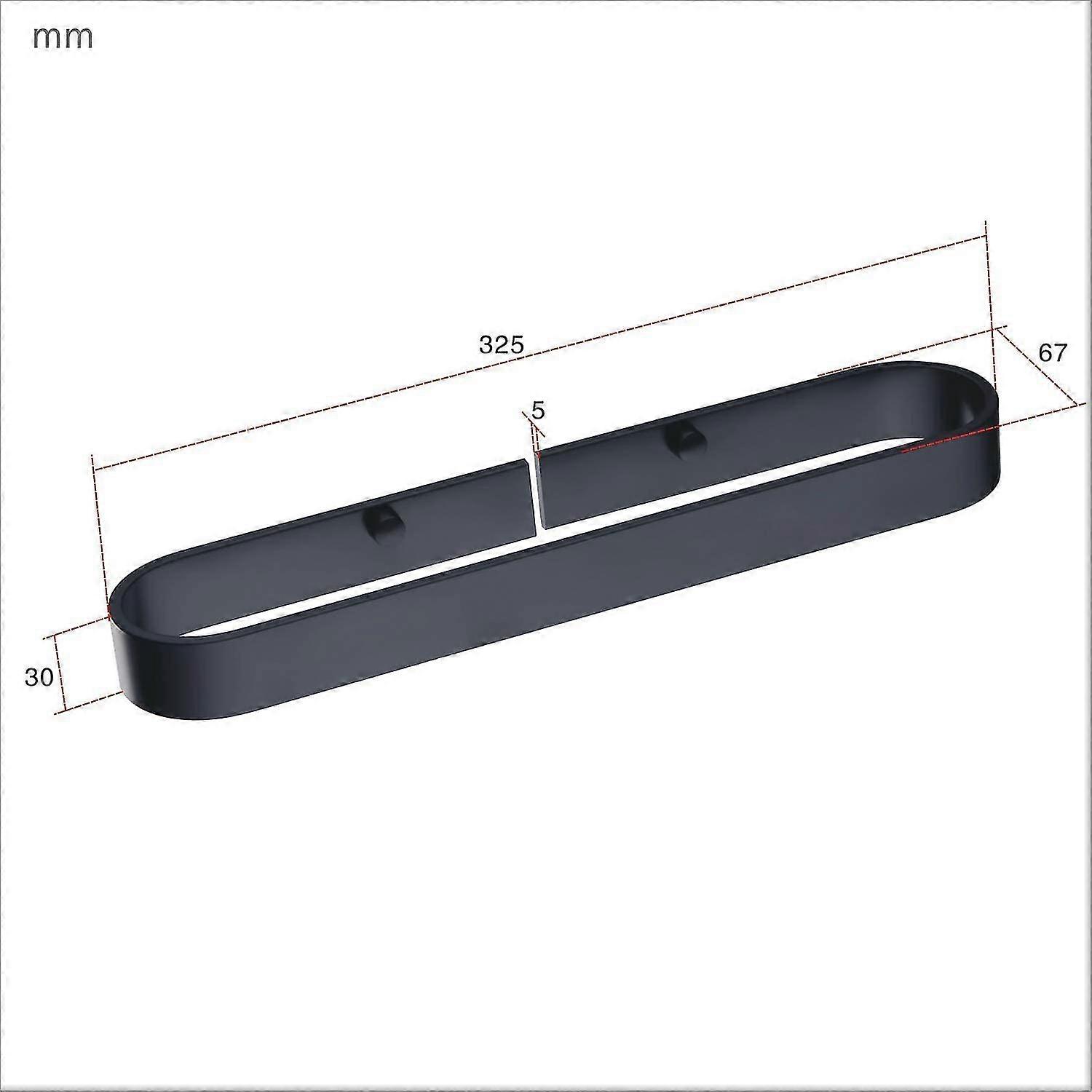 self-adhesive towel bar, matte black, towel rack