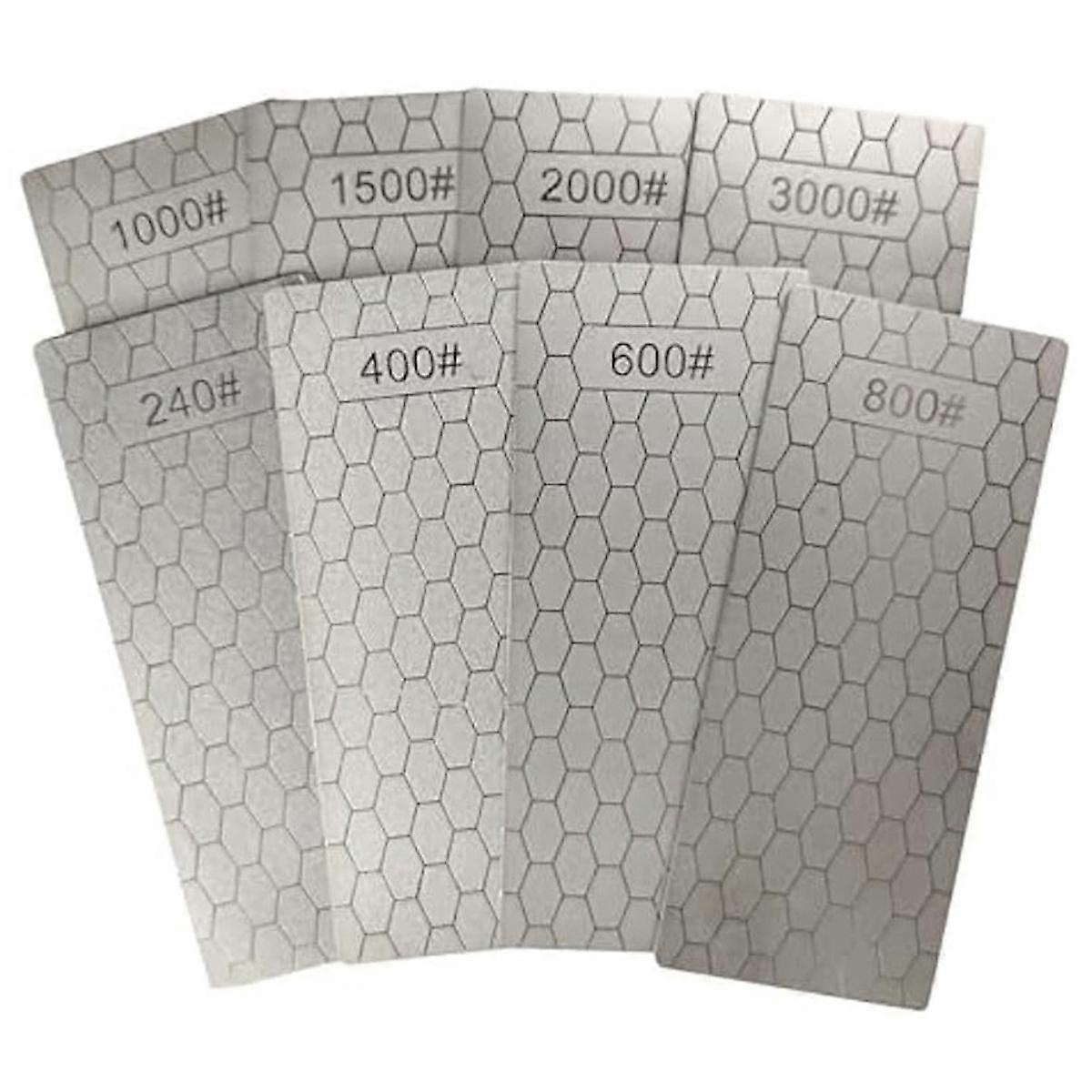 Diamond Sharpening Stone,8Pcs Diamond Sharpener,240/400/600/800/1000/1500/2000/3000 Grit,Sharpener