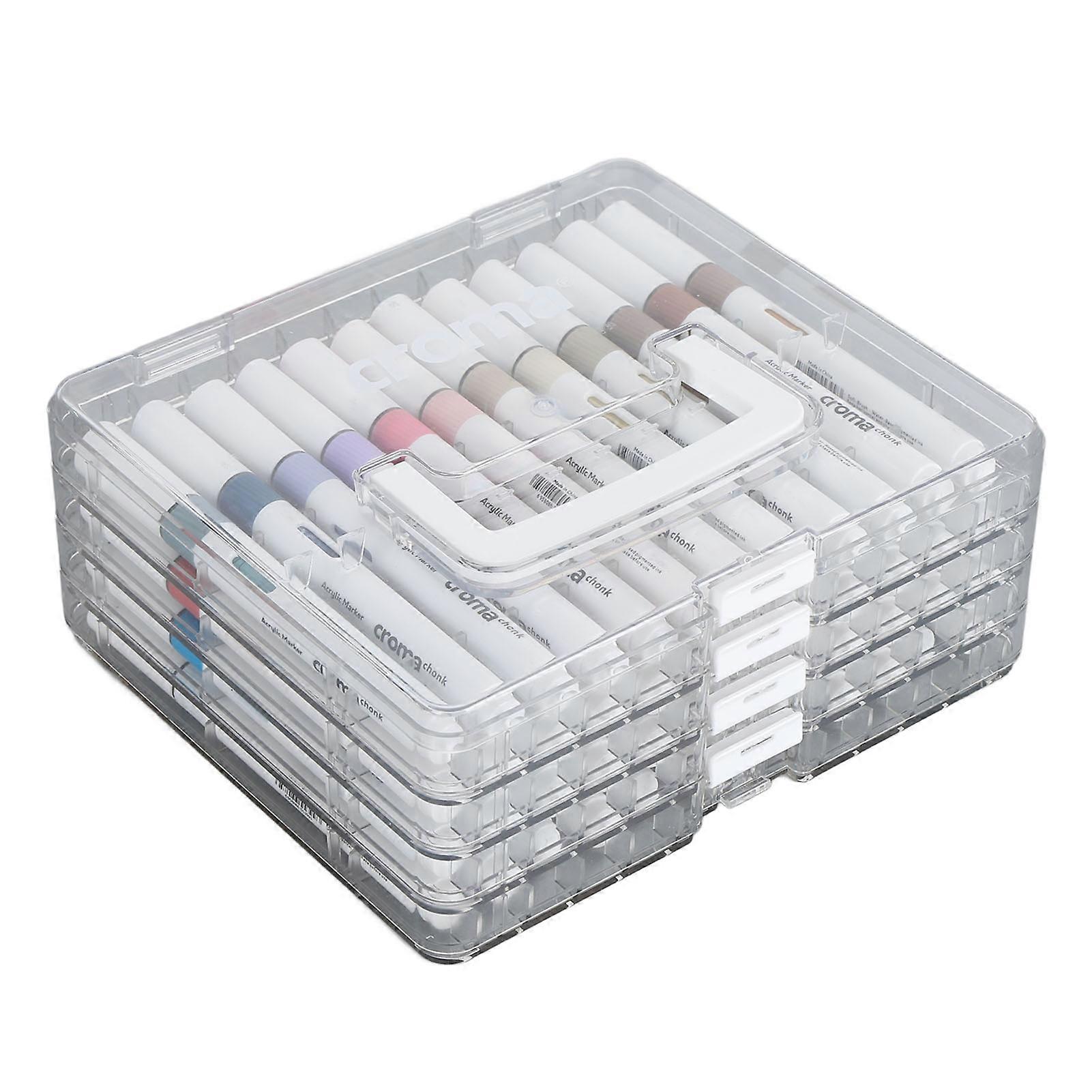 Acrylic Markers Set Soft Tip Direct Liquid Paint Pens 48 Colors Art Supplies with Storage Box